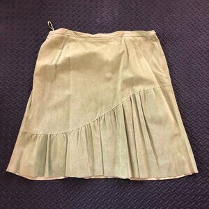 TERRY LEWIS SUEDE LEATHER MINI MIDI SKIRT PLUS SIZE 22 BOHEMIAN FEMININE